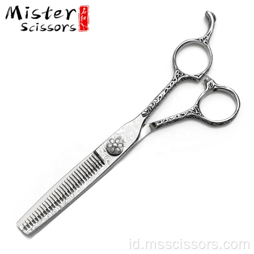 Damaskus Pattern Professional Hair Thinning Barber Scissors